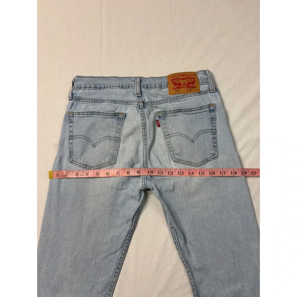Levis 510 Skinny Fit Jeans Mens 29x32 Light Wash Denim Blue 05510-0875